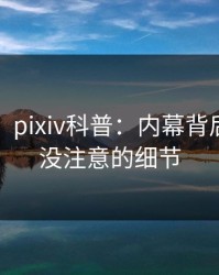 【震惊】pixiv科普：内幕背后7个你从没注意的细节